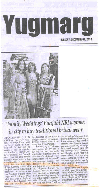 Family Wedding Punjabi NRI women in city to buy traditional bridal wear