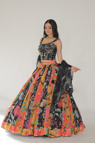 JM Midnight Bloom Lehenga