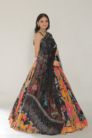 JM Midnight Bloom Lehenga