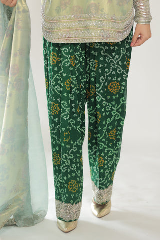 Fog Green Embroidered Shirt with JM Farsi Salwar