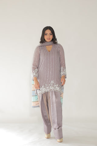 Moonstone Lilac Shirt with JM Farsi Salwar