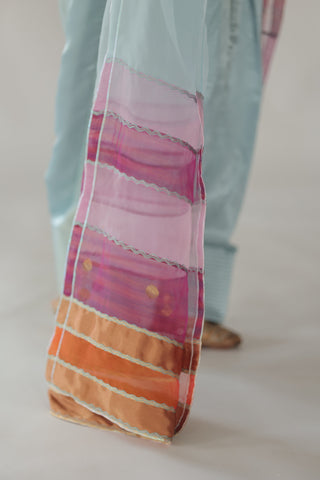 Powder Blue Shirt With JM Farsi Salwar