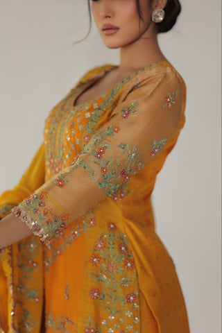Spectra Yellow Embroidered Shirt with JM Salwar