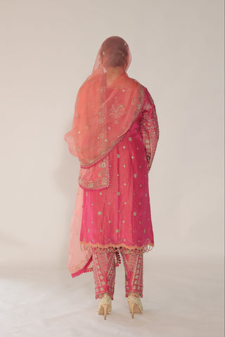 Peach Amber Embroidered Shirt with JM Salwar
