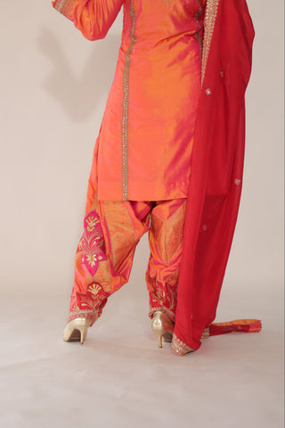 Coral Embroidered Shirt with JM Salwar Set