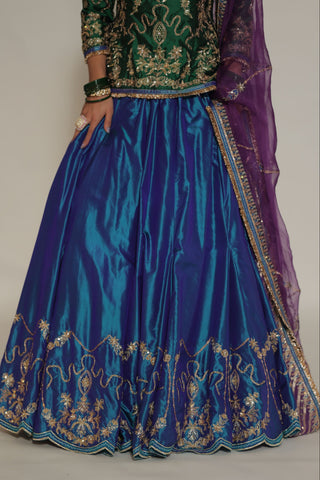 Sacramento Embroidered Shirt with Ghagra