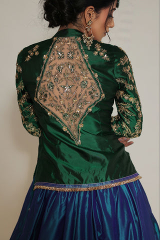 Sacramento Embroidered Shirt with Ghagra