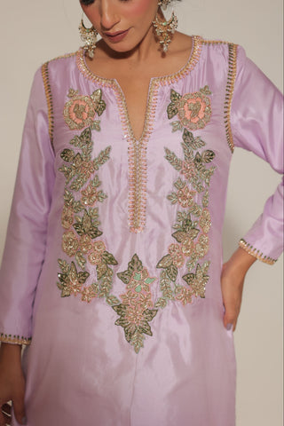 Royal lilac Embroidered Shirt with JM salwar