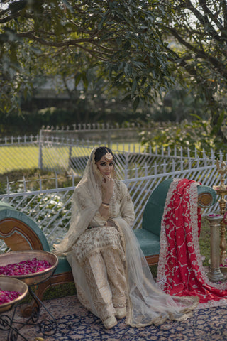 Ivory Embroidered Shirt with JM Salwar Set