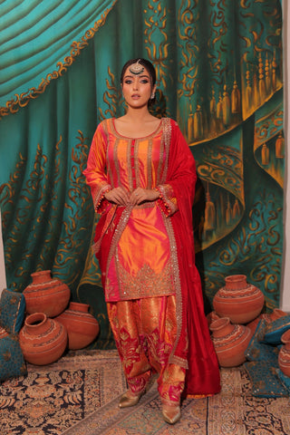 Coral Embroidered Shirt with JM Salwar Set