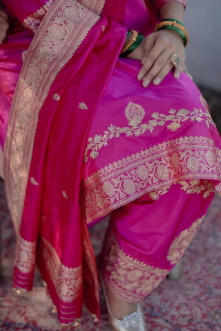 Deep Pink Embroidery Shirt with JM Salwar