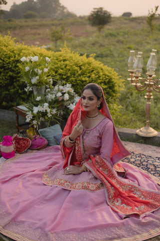 Pink Carnation Kalidar with Lehenga Set