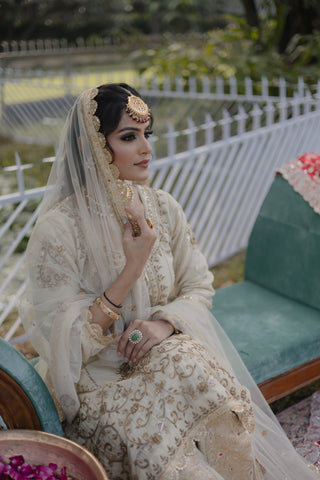 Ivory Embroidered Shirt with JM Salwar Set