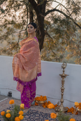 Raspberry Rose Embroidered Shirt with JM Salwar