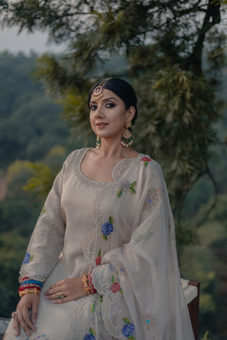 Ivory Embroidered Shirt with JM Salwar Set