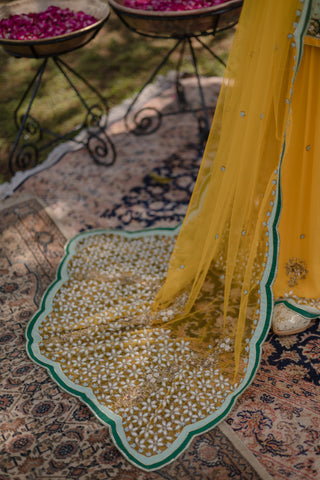 Primrose Yellow Embroidered Shirt with Sharara Set