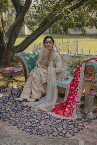 Ivory Embroidered Shirt with JM Salwar Set