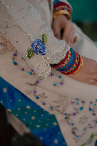 Ivory Embroidered Shirt with JM Salwar Set