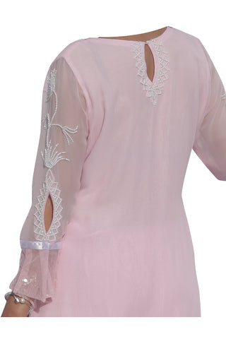 Parfait Pink Embroidered Suit With Pencil Pants