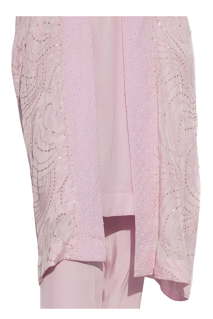 Parfait Pink Embroidered Suit With Pencil Pants