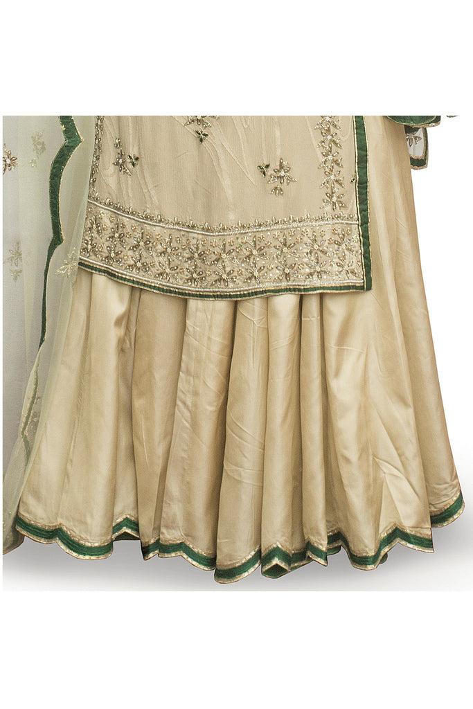 Sand Shell & Emerald Suit With Ghagraa Set