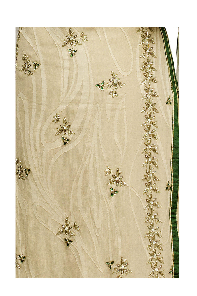 Sand Shell & Emerald Suit With Ghagraa Set