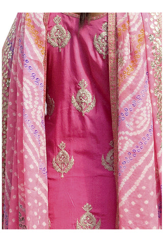 Camellia Rose Embroidered Jacket Suit With Ghagraa Set