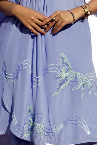 Lavender Embroidered Suit With Pencil Pants