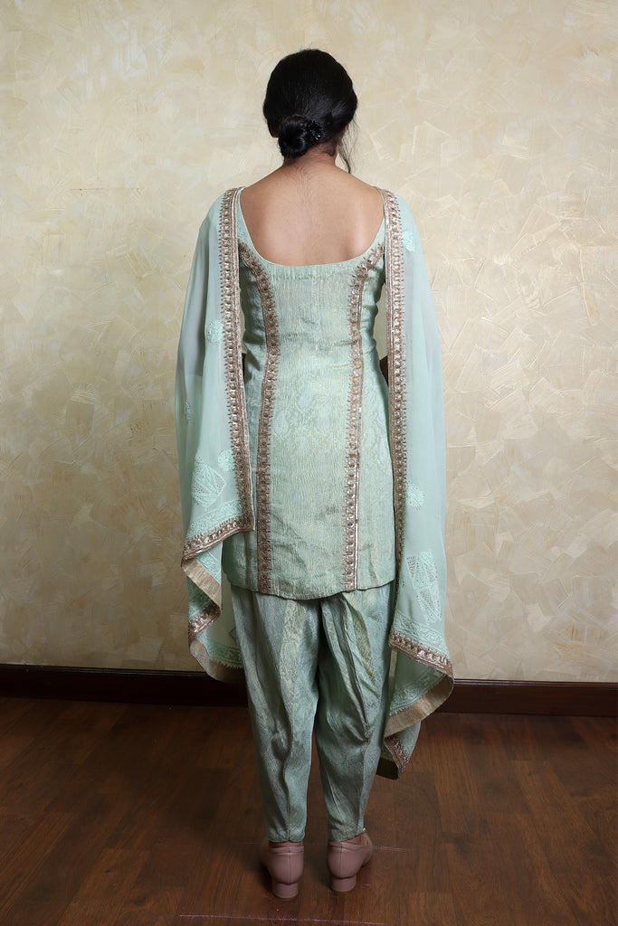 Olive Green Embroidered Shirt With JM Salwar Set