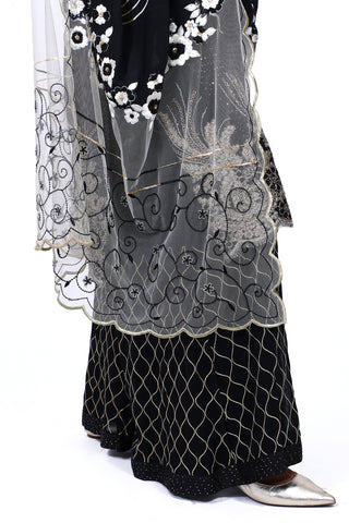 After Dark Embroidered Shirt With Gharara Set