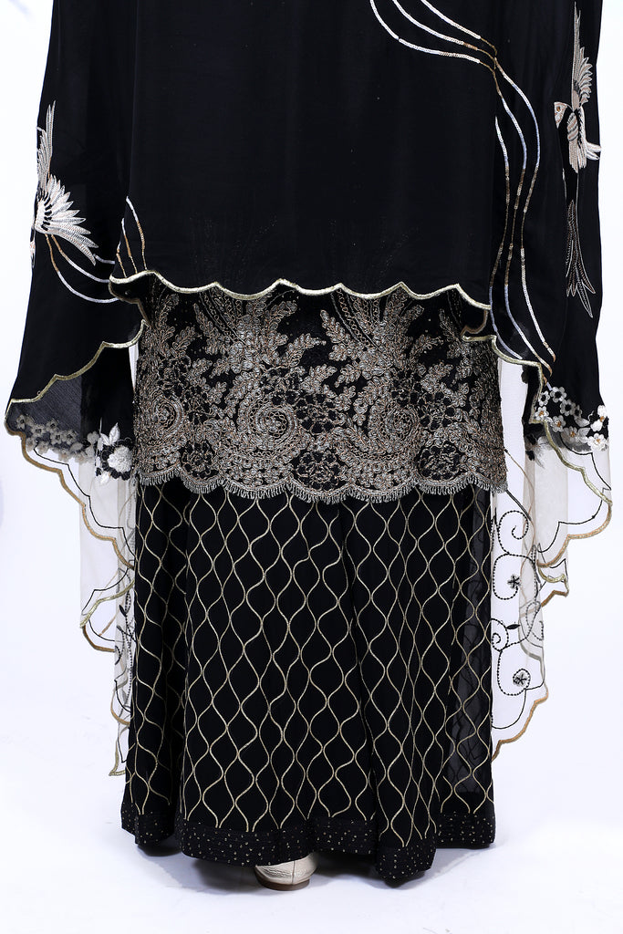 After Dark Embroidered Shirt With Gharara Set