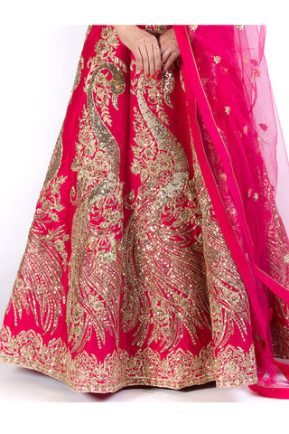Fuchsia Embroidered Kaalidar Set