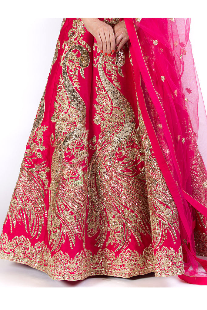 Fuchsia Embroidered Kaalidar Set