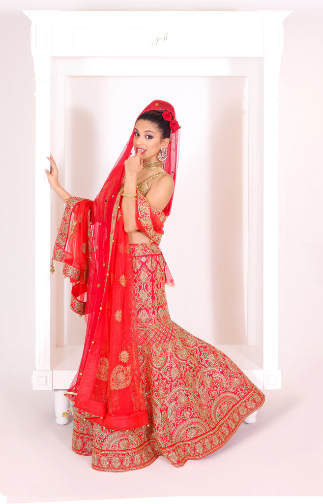 Crimson Red Lehenga Set